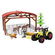 Ackers Ville Horse Stable with Tractor Light and Sound Playset, 14pcs.