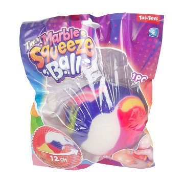 Fun Squeeze Ball Neon Marble with Foam, 12cm