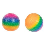 Fun Texture Squeeze Ball Rainbow Ribbed Foam, 7cm