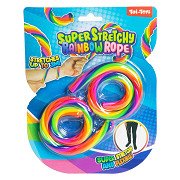 Lustiges, super dehnbares Seil in Regenbogenfarben, 2 Stück.