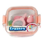 Eraser Mini Set in Glitter Box - Make-up Mirror, 6pcs.
