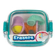 Eraser Mini Set in Glitter Box - Beach, 3-piece.