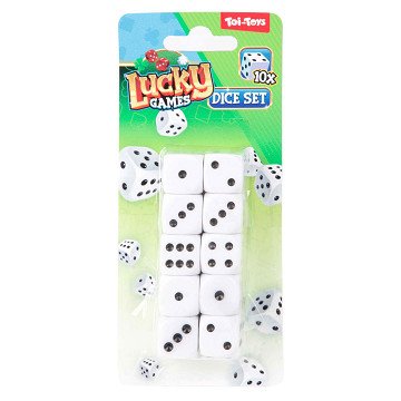 Lucky Games Dice on Card, 10 pcs.