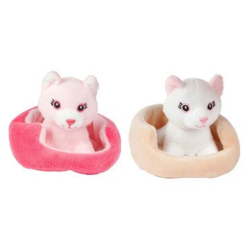 Plüschtier Katze im Korb - 11cm