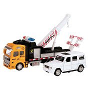 Metal Tow Truck with Car, 2pcs.