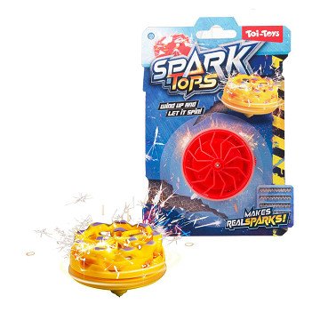 Fun Wind-Up Spinning Top Sparks with Flint