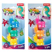 Funny Poo Knijptoiletten met Glitter Drol - 3st.