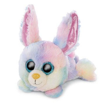 Nici Glubschis Plüsch- Plüschtier Hase liegend Rainbow Candy, 15cm