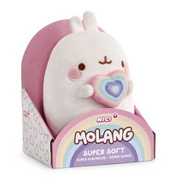 Nici Plush Soft Toy Molang Rainbow with Heart in Gift Box, 16cm