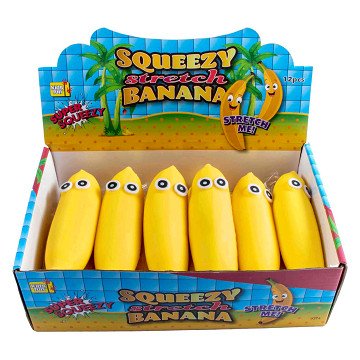 Squeeze Funny Bananas Anti-Stress-Stretch-Quetschfigur, 12 Stück.
