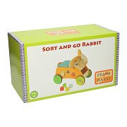 Primi Passi - Houten Vormen- en Loopwagen Konijn