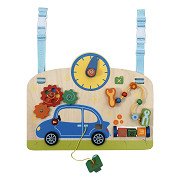 Garage mit Aktivitätsbrett aus Holz