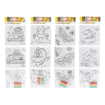 Malen Sie Ihre eigenen Puzzles – 3 Puzzles + 5 Stifte