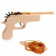 Wooden Gun with Elastic Band