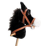 Wooden stick horse with Sound-black
