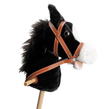 Steckenpferd aus Holz mit Sound - Schwarz