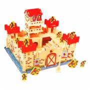 Wooden castle with accessories