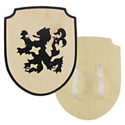 Wooden Shield Lion with Fabric Handle