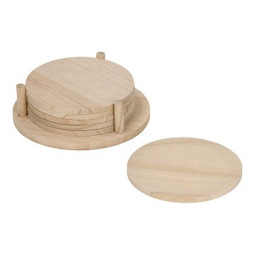 Decorate your own Wooden Coasters, 6 pcs.