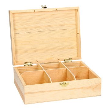 Decorate your own Wooden Tea Chest 6 compartments