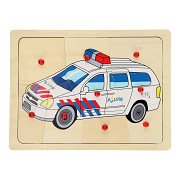 Houten Noppenpuzzel Politie, 9st.