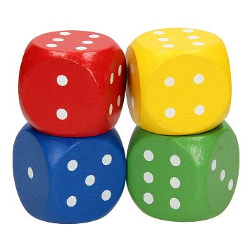 Wooden Dice Set Large, 4 pcs.