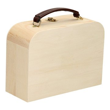 Wooden Suitcase with Leather Handle Pine