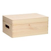 Storage box Rectangle Flap Lid Pine Small