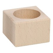 Tea light holder Square Beech wood, 4cm