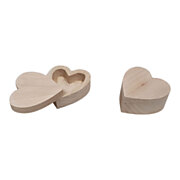 Jewelry Box Heart Shape Beech Wood