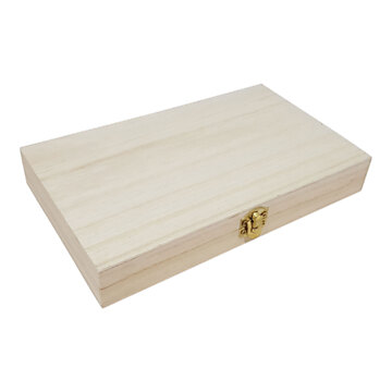 Coffin Rectangle with Lid Paulownia Wood