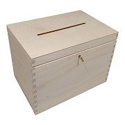 Umschlagbox aus Holz mit Schloss