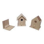 Vogelhäuschen aus Holz, quadratisch, mit abnehmbarem Dach