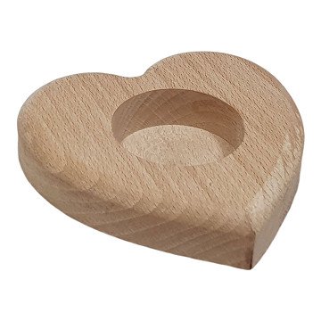 Beech Wood Tea Light Holder Heart