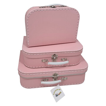 Cardboard Suitcase Set Pink, 3 pcs.