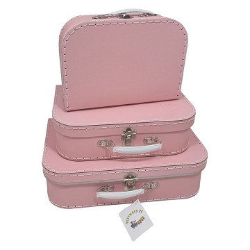Kartonkoffer-Set Pink, 3-tlg.
