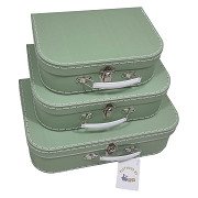 Cardboard Suitcase Set Green, 3pcs.