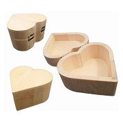 Wooden Box Heart Shape, 10cm