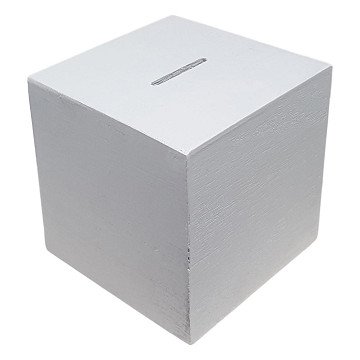 Wooden Piggy Bank Square White