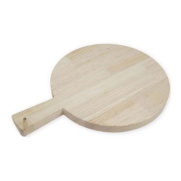Holzschneidebrett rund mit Griff, 34cm