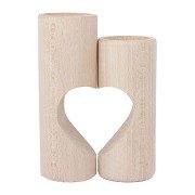 Wooden Tealight Holder Heart, 2pcs.