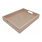 Houten Dienblad Recht Greep, Rechte Rand Rubberhout