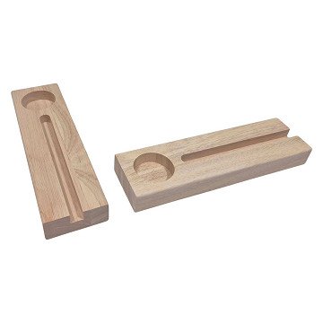 Houten Tegelhouder met Waxinelichthouder