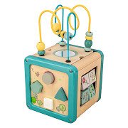 Wooden Activity Cube with Bead Frame