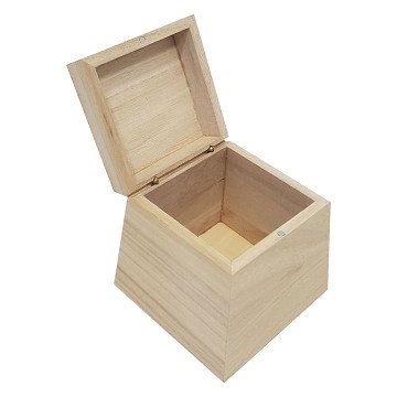 Houten Kist Vierkant met Klepdeksel