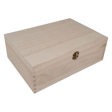 24-Compartment Wooden Box with Lid