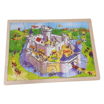 Holzburg-Puzzle - 41 Teile.