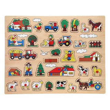 Holzpuzzle Bauernhof Extra Groß - 32 Teile.