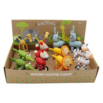Dschungel-Schiebepuppe aus Holz