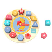Disney Winnie the Pooh Education Clock and Shape Puzzle Wood, 13 pcs.